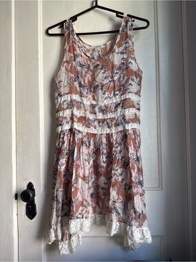 Simply Noelle Blush Pink Floral Lace-Trim Sundress